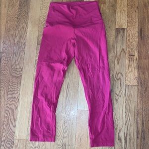 Rare lululemon Wunder Under Cropped Pink Leggings